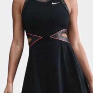 NIKE COURT Slam Tennis Dress in Black/Hot Pink Sz LARGE